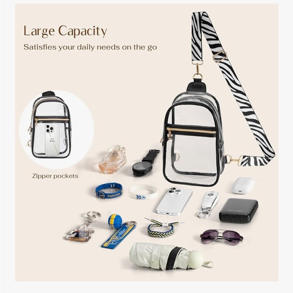 Transparent Black Trim Mini Backpack - Picture 4 of 7